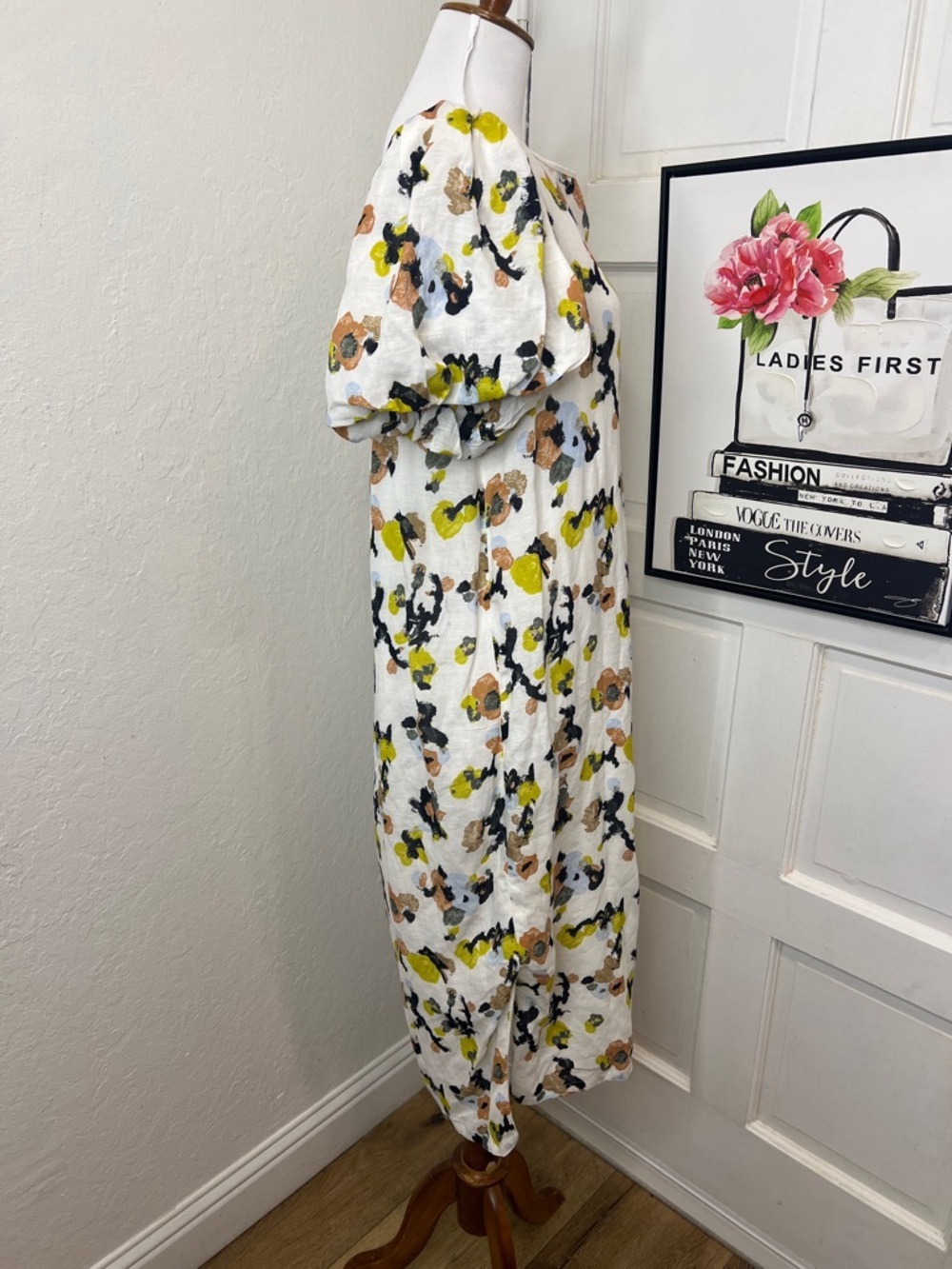 MM Lafleur Gali Dress in Meadow Print Linen Size S - Picture 4 of 13